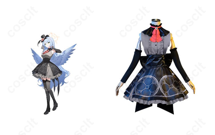蒼森ミネ アイドル コスプレ衣装 正面とキャラクターのコスプレシーン。ブルーアーカイブのアイドルキャラクターとして、ゲーム内の魅力を再現したコスプレ衣装。