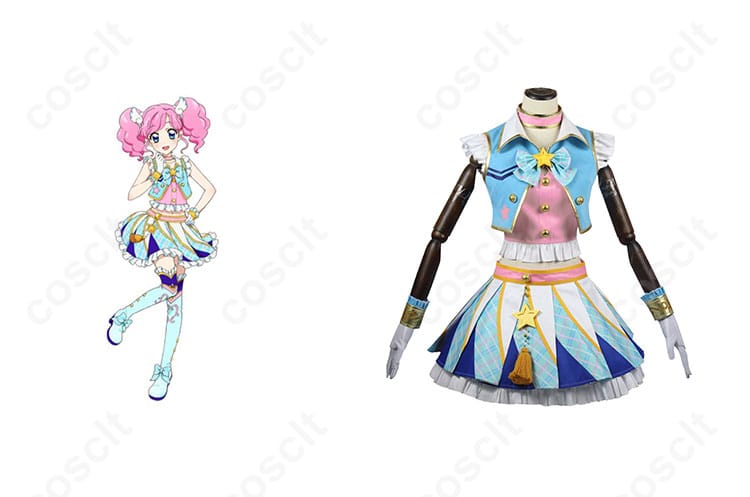 アイカツ！ 天羽まどか コスプレ衣装 商品正面とキャラクターのコラボイメージ - 高い再現度のコスプレ衣装
