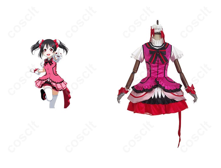 ラブライブ！ 矢澤にこのコスプレ衣装とキャラクターの正面画像。華やかなKira-Kira Sensationバージョン、ライブイベントやコスプレイベントにぴったり！