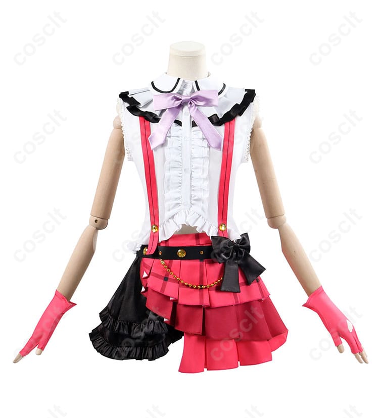 商品正面写真。ラブライブ！スクフェスの東條希コスプレ衣装、明るい色合いと細部にこだわったデザイン。