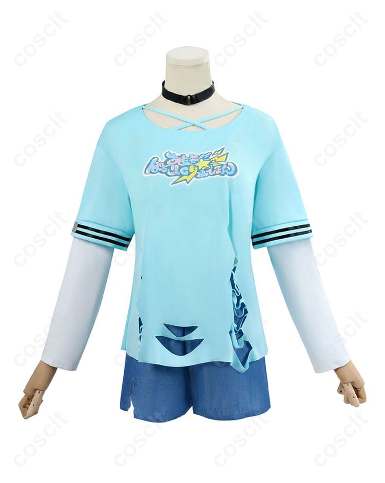 服の短袖ディテール - 水宮枢のコスプレ衣装、短袖部分の細かいデザイン。