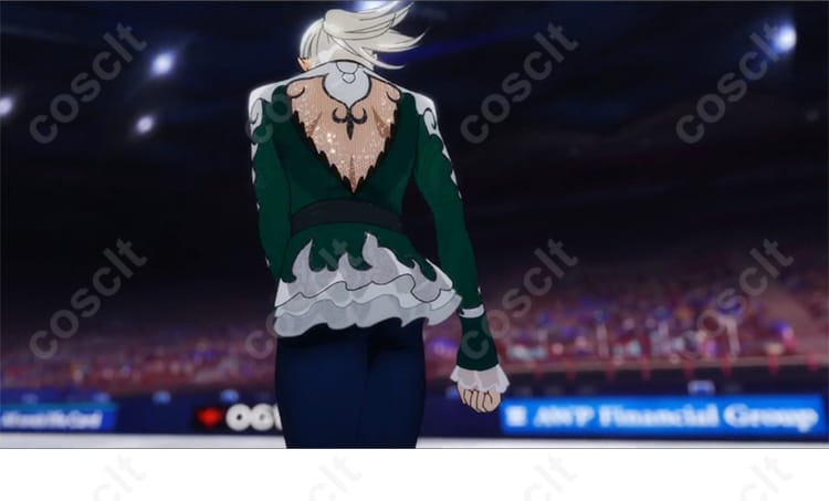 ヴィクトル・ニキフォロフ コスプレ衣装の背面 - ディテールにこだわり、リアルに再現された背面デザイン。コスプレイベントにぴったりの衣装です！