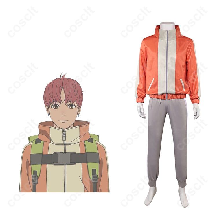 商品正面とキャラクター円城寺仁（ジジ）を組み合わせたコスプレ衣装の画像 – 高品質で忠実再現のコスプレ衣装。