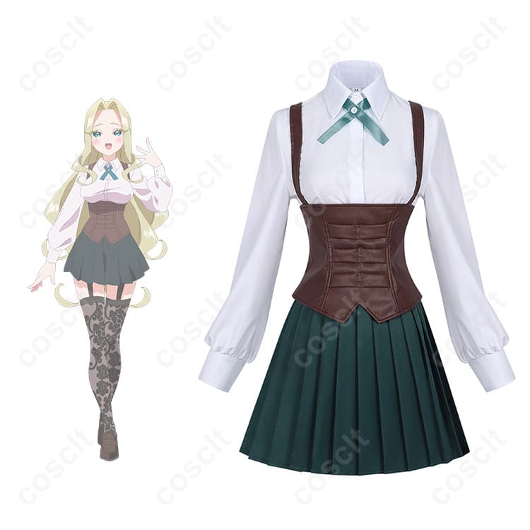 商品の正面と美杉美々美のキャラクター画像。コスプレ衣装の忠実な再現。