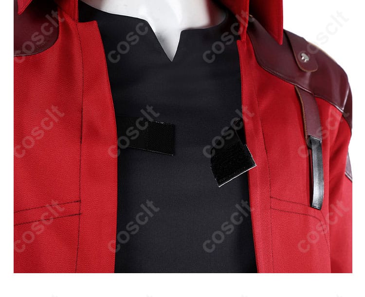 デビルメイクライ ダンテ コスプレ衣装 前立てのディテール画像。精巧な縫製で高級感を演出。