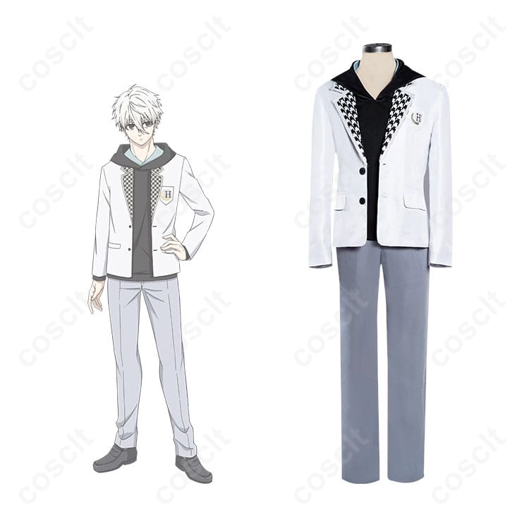 劇場版ブルーロック 凪誠士郎 コスプレ衣装 白宝高校制服の正面画像。キャラクターとの比較で、リアルな再現度を感じてください。