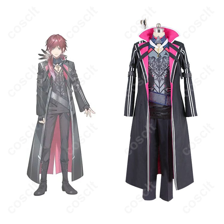 商品正面とローレン・イロアスのキャラクターが一緒に写っているコスプレ衣装の画像。忠実再現されたデザイン、にじさんじのローレン・イロアスファン必見！