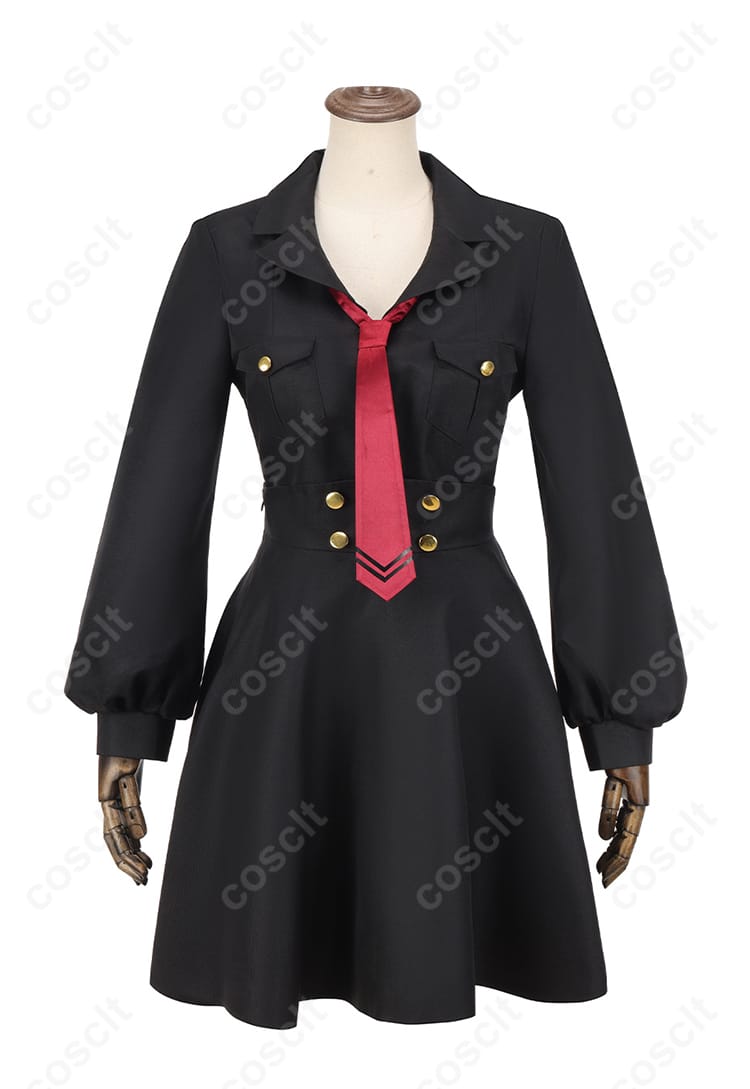 元宮チアキ コスプレ衣装 正面の服装の細部。ネクタイや袖のディテールがきれいに仕上げられた衣装。