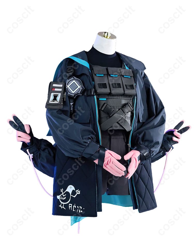 商品右側面画像。アークナイツ Raidian コスプレ衣装の詳細が見やすく、精細なデザインを強調。