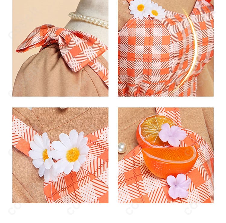 プロジェクトセカイ 花里みのり コスプレ衣装 ネックレスの装飾細部。上品で華やかなデザイン。