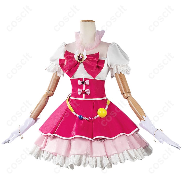 朝日奈みらいのキュアミラクルコスプレ衣装の正面全体画像。