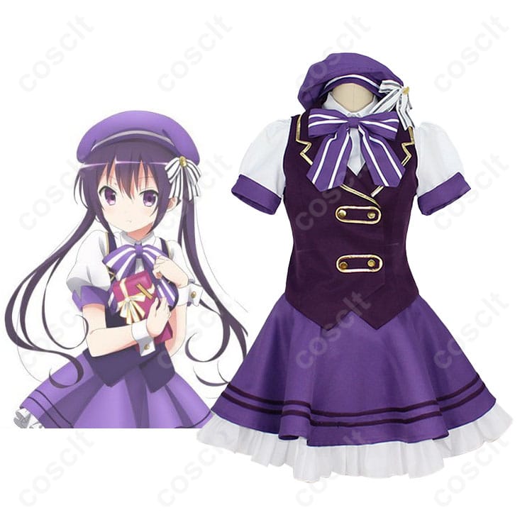 リゼのメイド服コスプレ衣装とキャラクター「天々座理世（リゼ）」の正面画像。可愛らしいデザインと忠実再現された衣装。