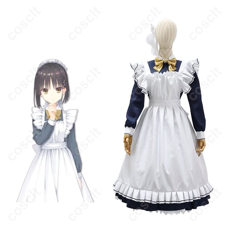 商品正面とキャラクターのイラストを組み合わせたコスプレ衣装の写真 - 四季ナツメの喫茶店制服