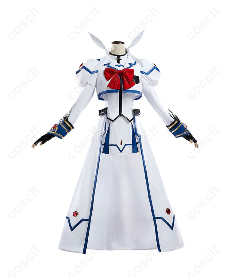 魔法少女リリカルなのは 高町なのは バリアジャケット コスプレ衣装の正面画像。キャラクターの魅力的なデザインが見られます。