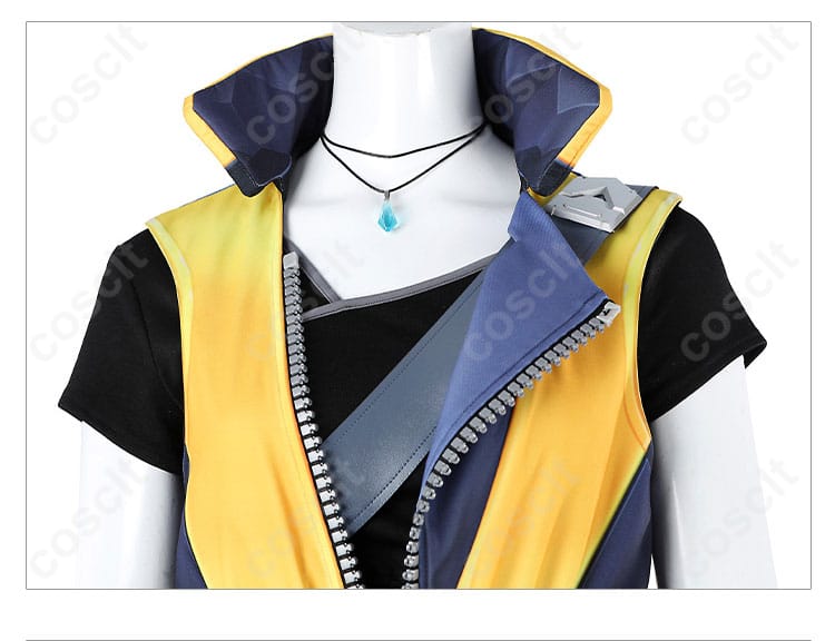 服装の襟元装飾ディテール画像。ウェイレイコスプレ衣装の襟部分の細部が見える。