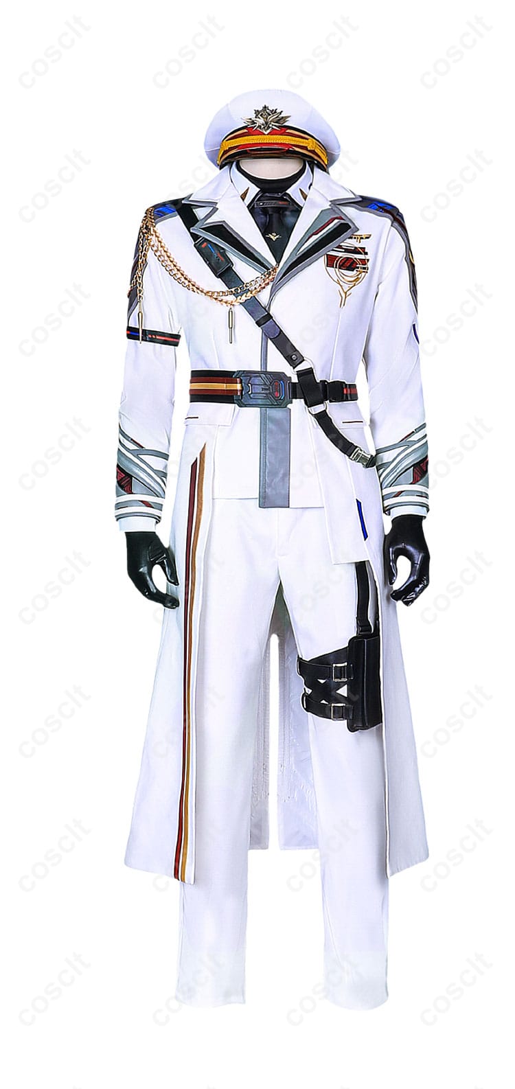 恋と深空 マヒル 白軍服 コスプレ衣装 正面フルセット画像　シルエット確認で購入前の参考に
