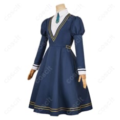 ウィッチウォッチ コスプレ衣装 宮尾音夢 ネム ワンピース・シャツ・ネクタイ・タイツセット（忠実再現、快適な着心地） - 2枚目の画像（サムネイル）