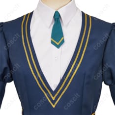 ウィッチウォッチ コスプレ衣装 宮尾音夢 ネム ワンピース・シャツ・ネクタイ・タイツセット（忠実再現、快適な着心地） - 5枚目の画像（サムネイル）