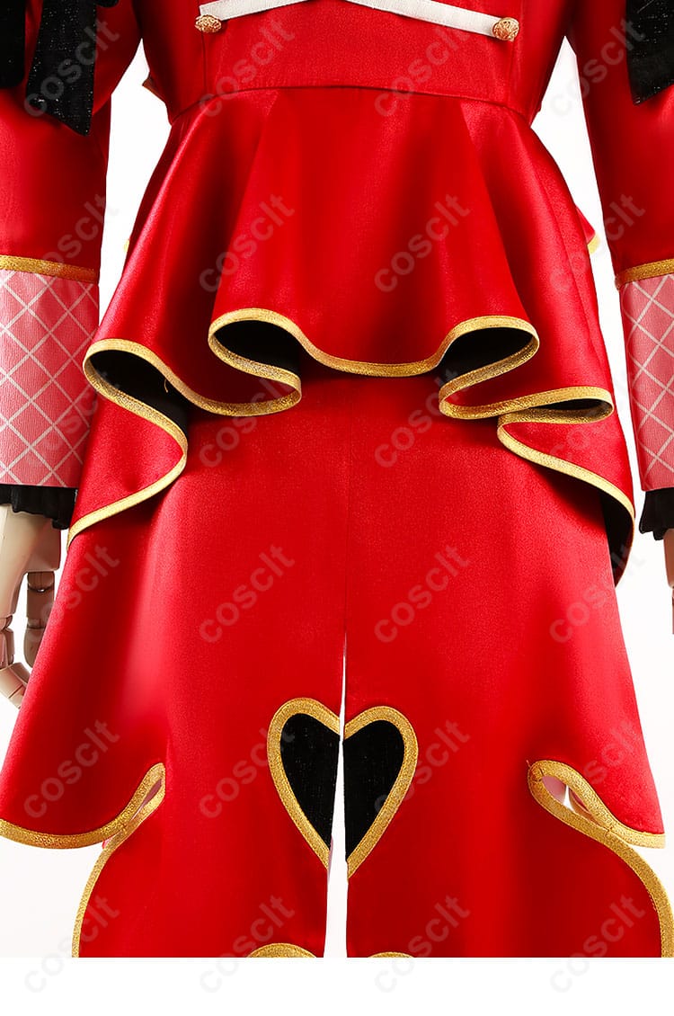 衣装裾のディテール画像：朱桜司コスプレ衣装の裾部分の装飾細部。衣装の精密な作りと美しい仕上がりがよくわかります。