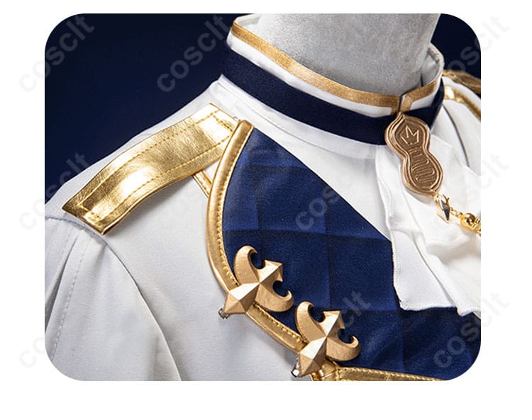 草薙寧々 コスプレ衣装 フィエ・シュヴァリエ 服装の領口装飾の詳細画像。ディテールまでこだわったデザイン！