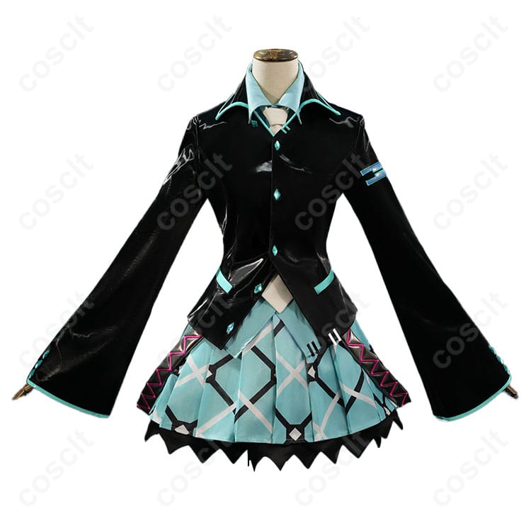 商品正面図 - 初音ミクのコスプレ衣装『if』バージョンの正面。特徴的なデザインと装飾が際立つ。
