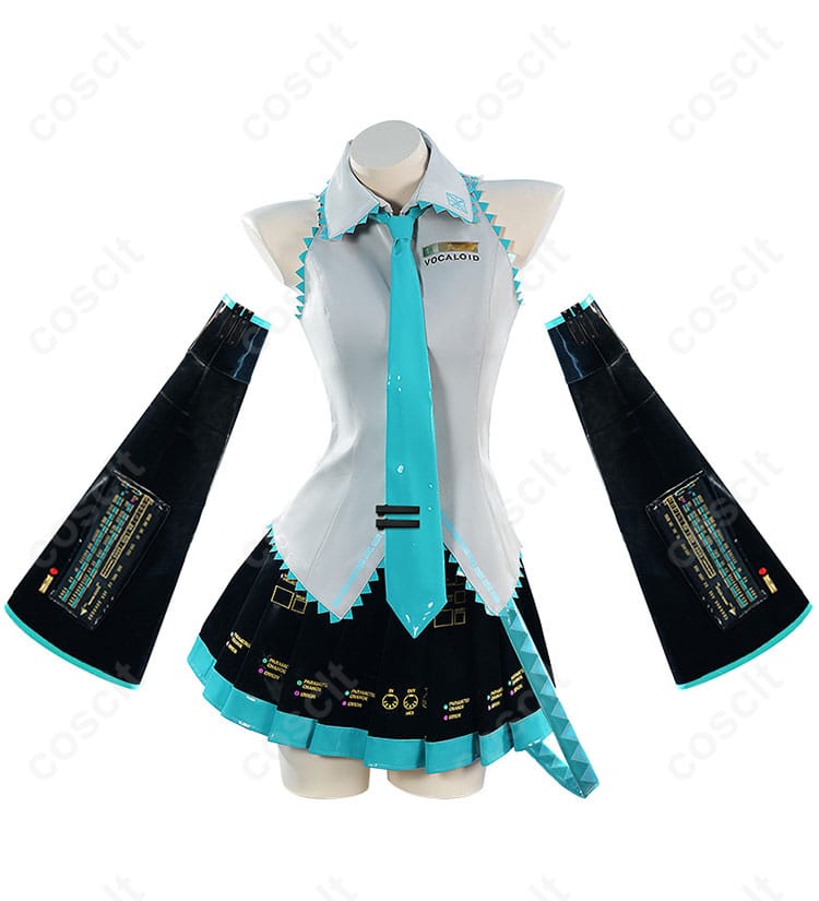 初音ミク コスプレ衣装正面写真 - 詳細なデザインとリアルな再現