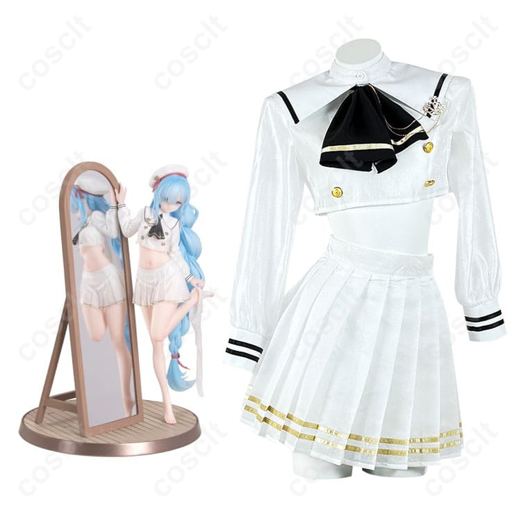 商品服装とキャラクターの組み合わせ画像：アズールレーン ジェーナス コスプレ衣装のキャラクター再現画像。リアルなデザインでキャラクターを忠実に再現。
