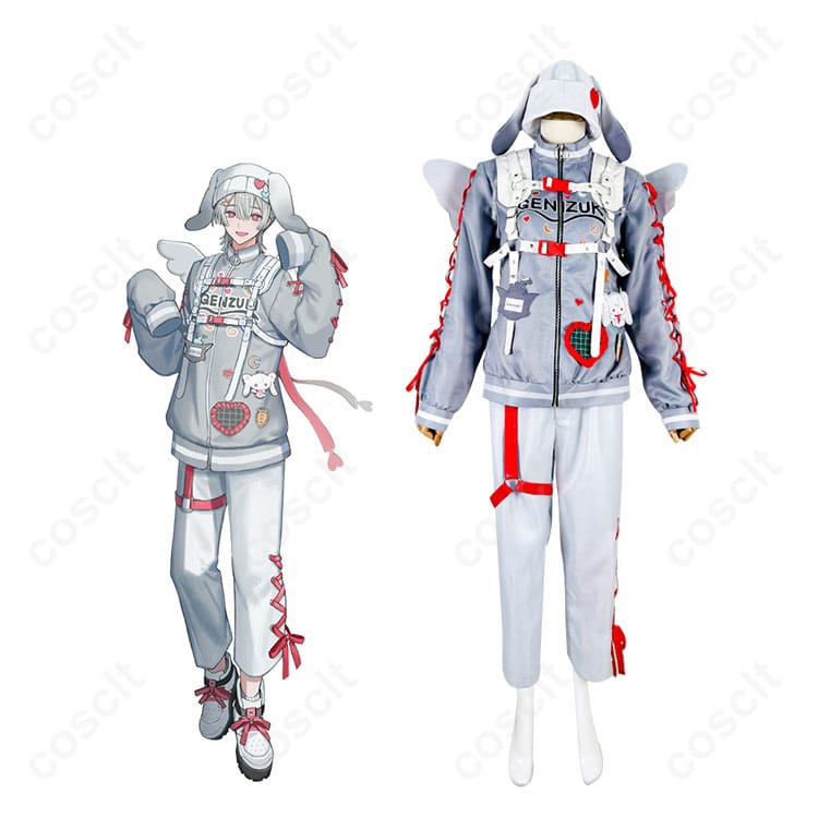 商品正面とキャラクターの融合画像 - にじさんじ 弦月藤士郎 コスプレ衣装 Angelic Dreamのリアルな再現度をチェック！高品質なコスプレ衣装
