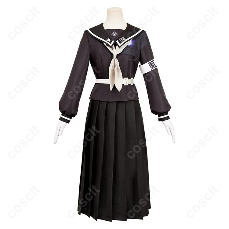 HUNDRED LINE -最終防衛学園- 雫原比留子 コスプレ衣装（コスプレ通販） トップス・スカート・ベルト・スカーフ・手袋・腕章セット 高忠実度再現 - 1枚目の画像