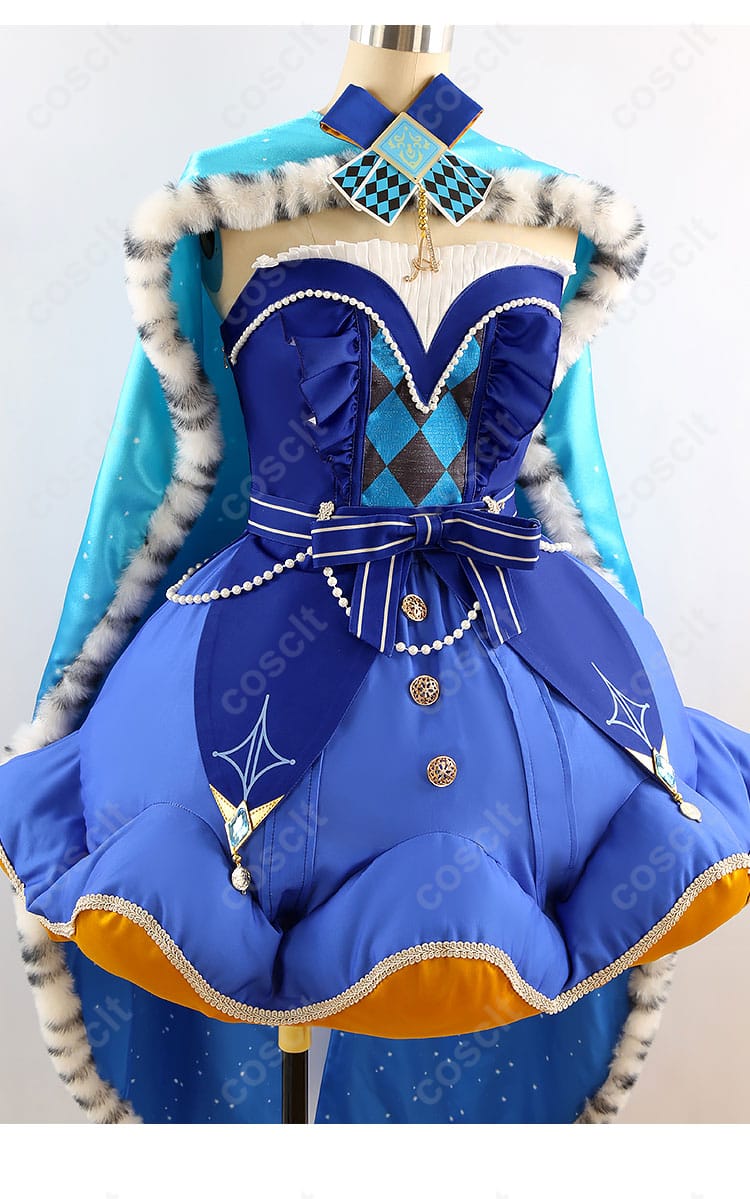 プロジェクトセカイ 鳳えむ クイーン・オブ・ダイヤ コスプレ衣装 服装の領口装飾