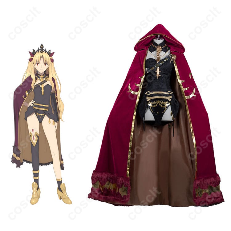 Fate/Grand Order ランサー（エレシュキガル） コスプレ衣装 正面とキャラクターのコスプレシーン。高精度再現、迫力のあるデザイン！