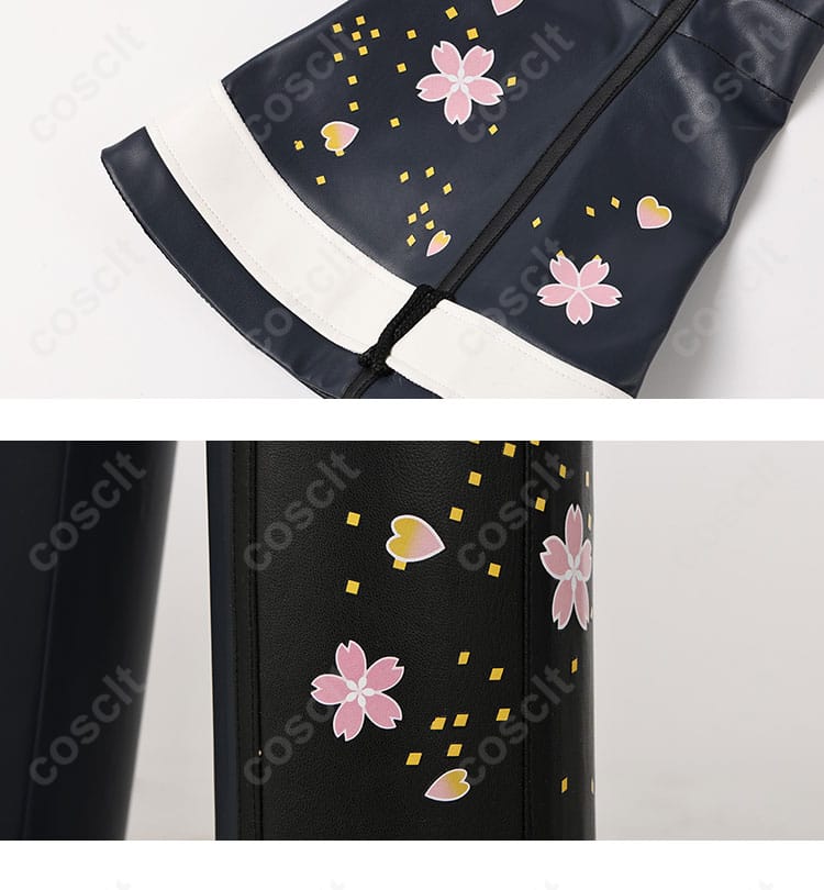 不知火舞 コスプレ衣装のパンツの装飾と袖部分のディテール。美しいデザインがよく表現されています。