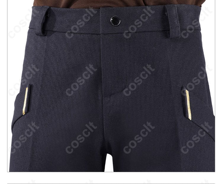 パンツのウエスト部分装飾の詳細。テホのコスプレ衣装のパンツ部分のディテールが美しく表現されています。