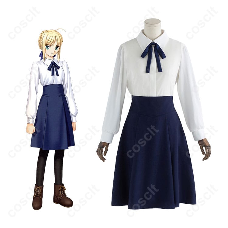 商品正面とセイバーキャラクターを合わせた画像｜セイバー コスプレ衣装