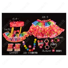 アイカツ！シリーズ アイカツオンパレード！ 夏樹みくる コスプレ衣装（インナー、トップス、レッグカバー、スカート等セット） - 4枚目の画像（サムネイル）