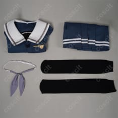 BanG Dream!（バンドリ！） BanG Dream! It's MyGO!!!!! 若葉睦 コスプレ衣装 月ノ森女子学園 制服 ダークブルー（忠実再現、快適な着心地） - 6枚目の画像（サムネイル）
