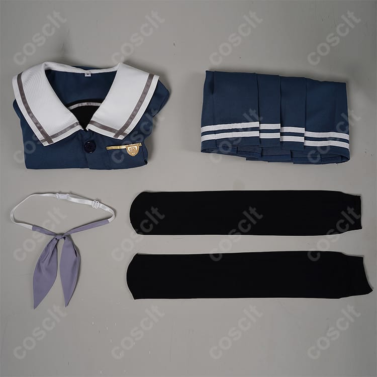 BanG Dream!（バンドリ！） BanG Dream! It's MyGO!!!!! 若葉睦 コスプレ衣装 月ノ森女子学園 制服 ダークブルー（忠実再現、快適な着心地） - 6枚目の画像