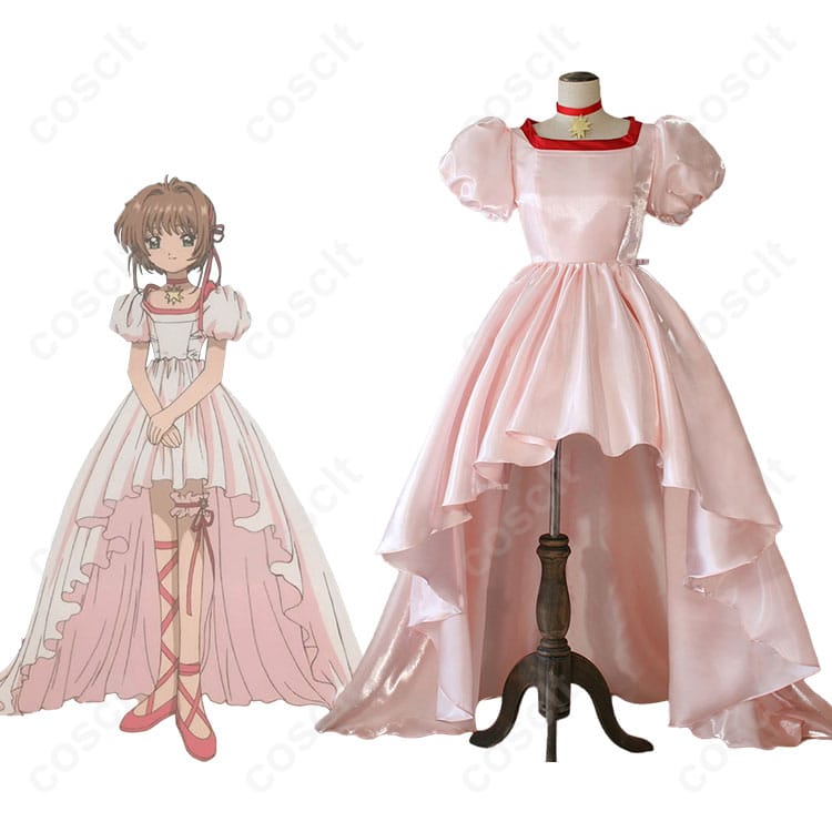 カードキャプターさくら 木之本桜 コスプレ衣装 とアニメキャラクターの再現写真。完璧な再現度をお楽しみください！