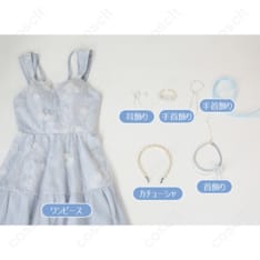 恋と深空 春から花へ捧ぐ 主人公 プレイヤー コスプレ衣装 ワンピース・アクセサリーセット（忠実再現、快適な着心地） - 5枚目の画像（サムネイル）