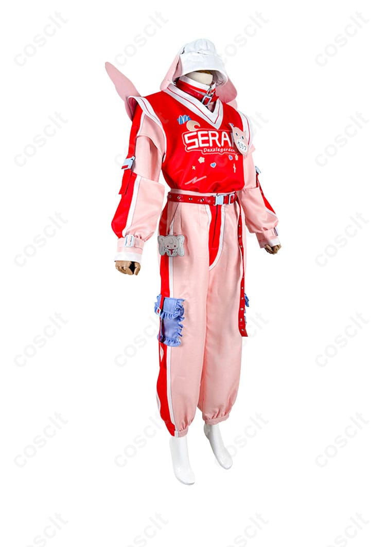 セラフ・ダズルガーデン コスプレ衣装の側面画像。翼とベルトのディテールが際立っています。