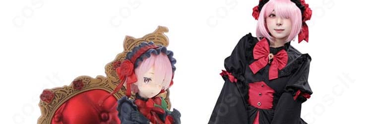 Re:ゼロ ラム ゴシックドレス コスプレ衣装｜上品な闇かわ感をまとう、高再現で撮影映えする一着
